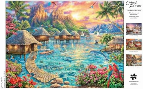 Buffalo Games - Chuck Pinson - Tropical Oasis - 1000 Piece Jigsaw Puzzle for Adults -Challenging Puzzle Perfect for Game Nights - Finished Size is 26.75 x 19.75