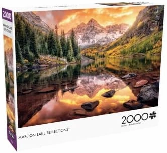 Buffalo Games - Joshua Snow - Maroon Lake Reflections - 2000 Piece Jigsaw Puzzle for Adults Challenging Puzzle Perfect for Game Nights - Finished Size is 38.50 x 26.50