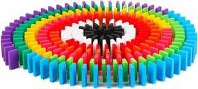 Building Blocks for Kids 200 Pcs Rainbow Domino Blocks Educational Toys Set