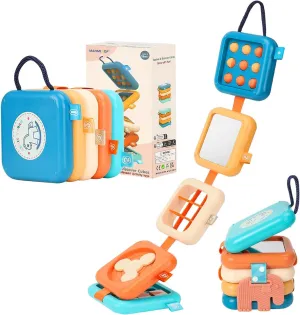 Busy Board for 1 2 3 Year Old - Montessori Travel Toy with Fine Motor Activities, Busy Cube Sensory Learning for Toddlers 1-3 - Perfect Baby Boy Girl Gift & Airplane Car Activity