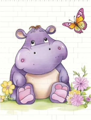 Butterfly and Hippo Building Block Puzzle Personalized Building Bricks for Adults Square Shaped DIY Brick Block Puzzles Valentine's Day Gifts for Home Decor Brick Puzzle