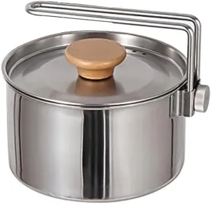 Camping Pot, 1L Stainless Steel Camping Kettle With Foldable Handle, Mini Portable Backpacking Camping Cookware For Picnics Travel Hiking