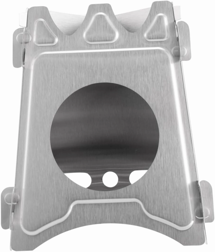 Camping Portable Stove Folding Outdoor BBQ Stainless Steel Cooking Pot for Wood Burning Size S