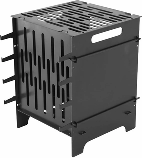 Camping Stove,304 Stainless Steel Wood Burning Stove,Folding Mini BBQ Grill Stove,for Camping, Hiking, Backpack, Picnic and BBQ (Size : 18x18x26cm)