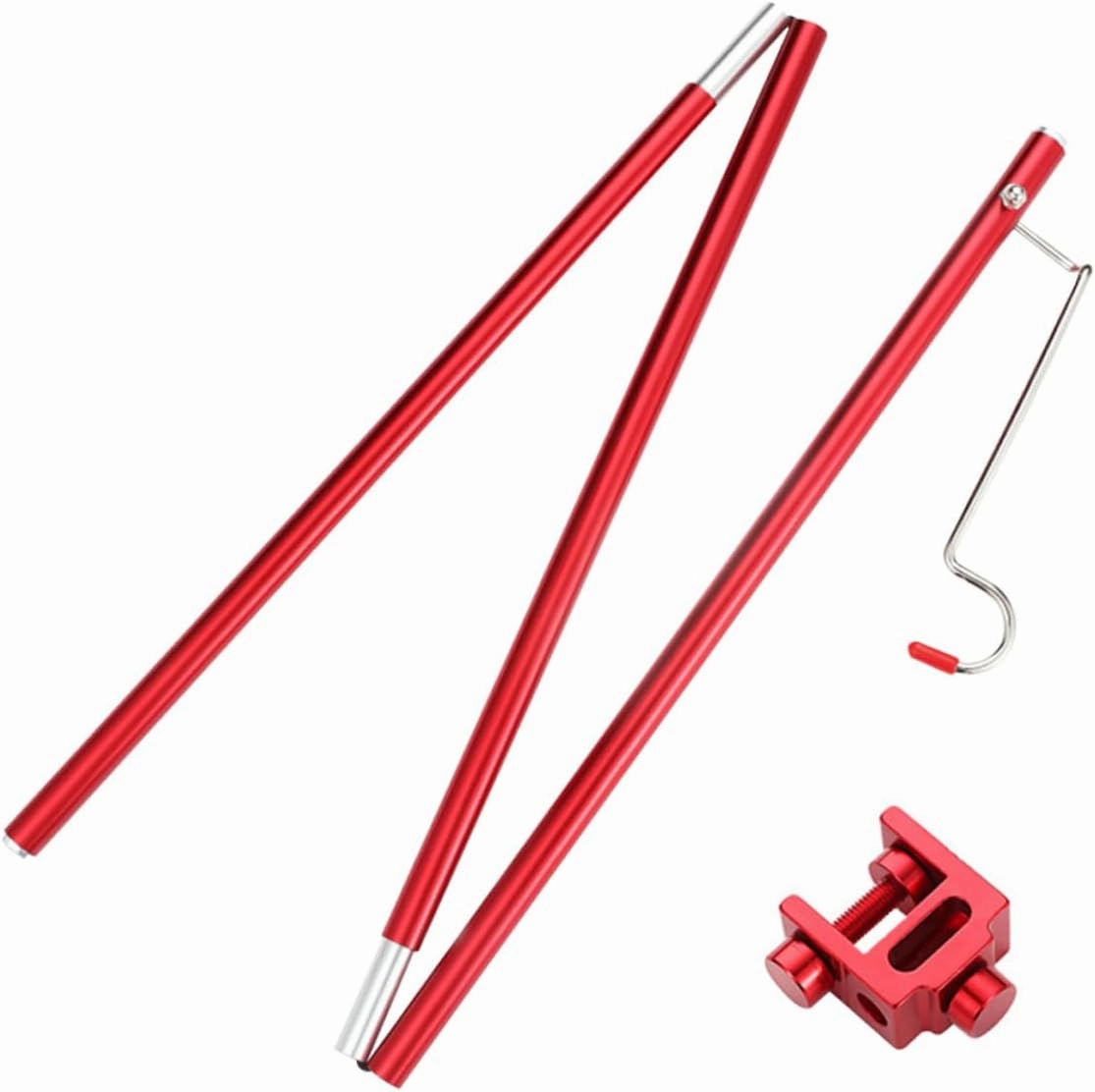 Camping Table Lantern Stand Aluminum Alloy Sturdy Light Pole 3-Section Design