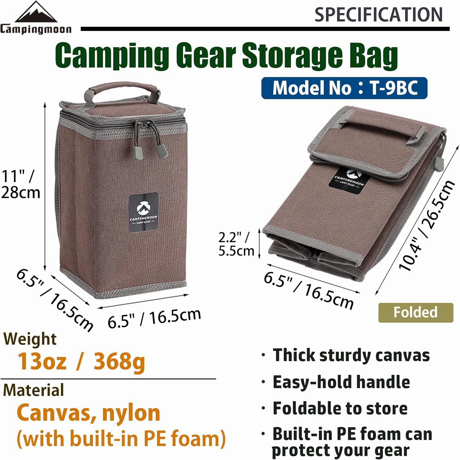 CAMPINGMOON Camping Gear Lantern Storage Case T-8,T-9