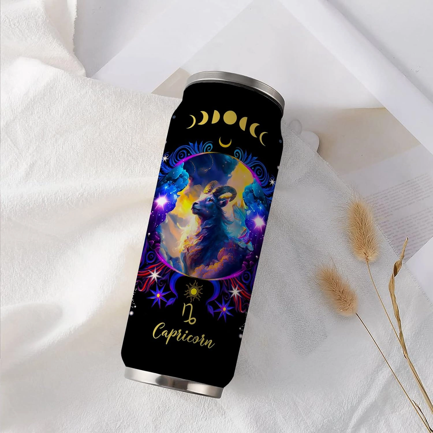 Capricorn Constellation Tumbler - Zodiac Stainless Steel Cup for Men Women - Astrology Fans Birthday Gift With Straw Lid - 17 Oz Coffee Mug Car Cup