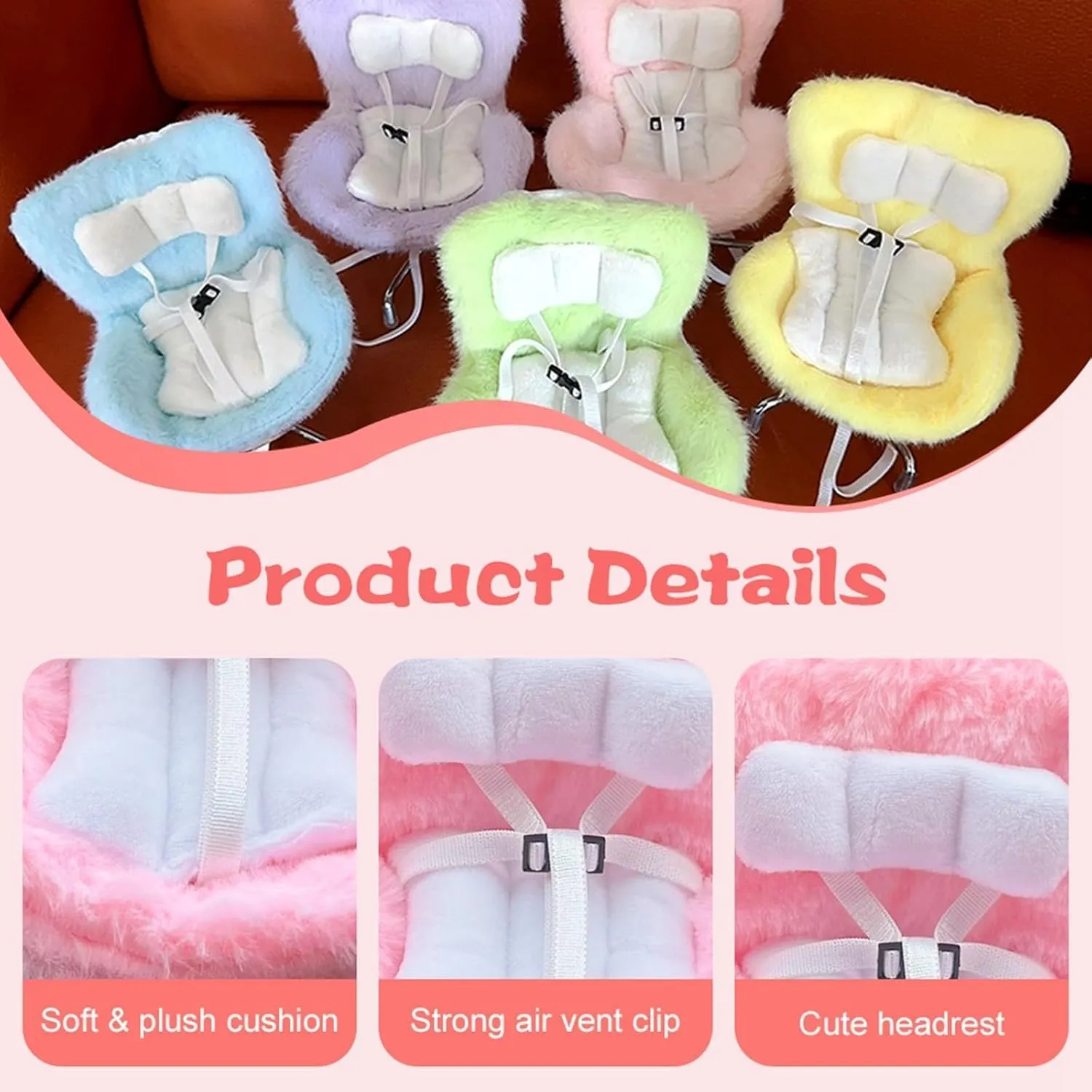 Car Decoration Accessories for Dolls, Car Air Vent Safety Seat, Perfect for Car Decoration and Display, Plush Doll Sofa (G-1)