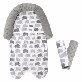 Car Seat Head Support Baby & Car Seat Strap Covers, Infant Car Seat Insert for Newborn Girls Boys, Extra Soft Carseat Cushion for Carseats, Strollers, Swings