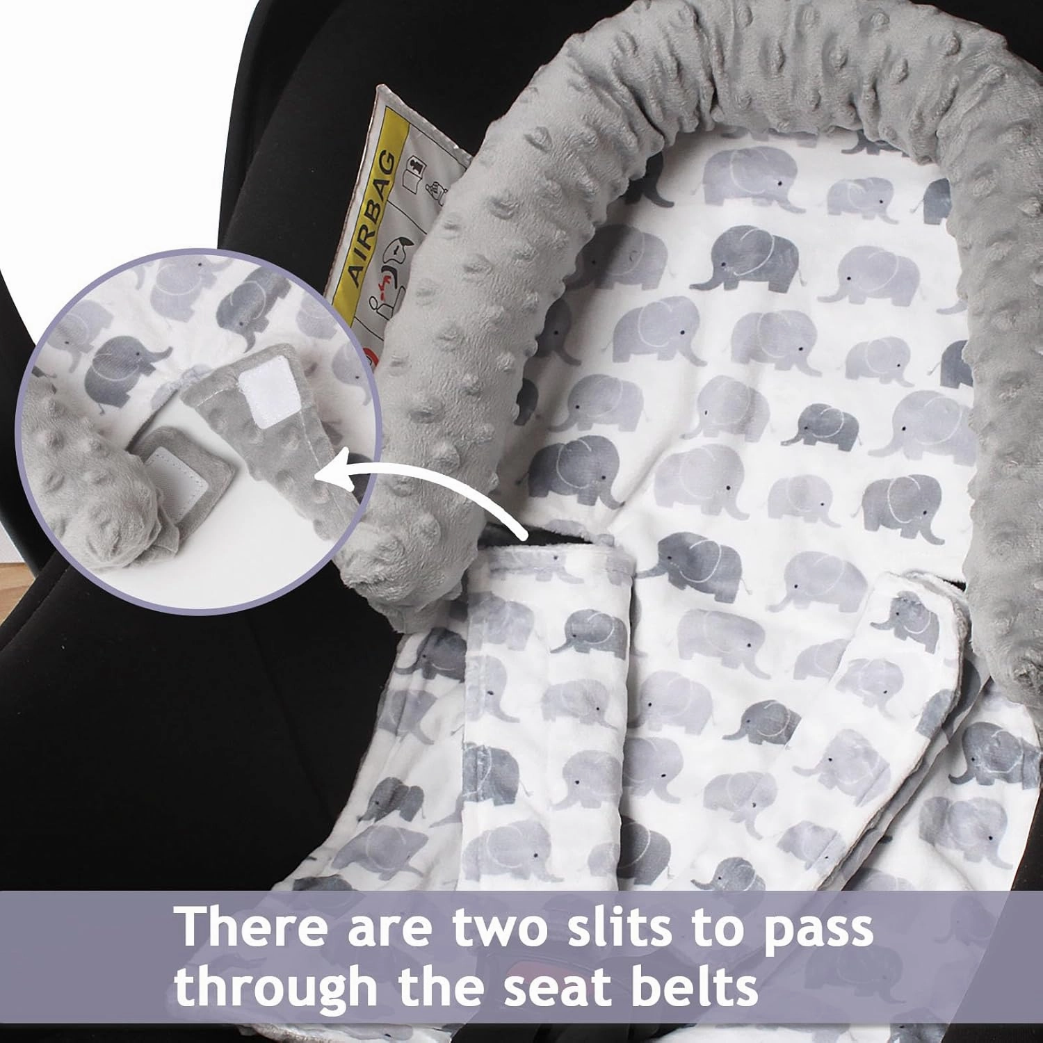 Car Seat Head Support Baby & Car Seat Strap Covers, Infant Car Seat Insert for Newborn Girls Boys, Extra Soft Carseat Cushion for Carseats, Strollers, Swings