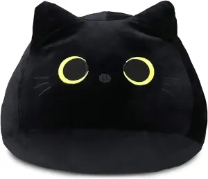 Cat Stuffed Animal Toy Pillow, Soft Plush Pillow, Black Cat Plush Toy, Gifts for Boys Girls Kids (50cm/19.6in)