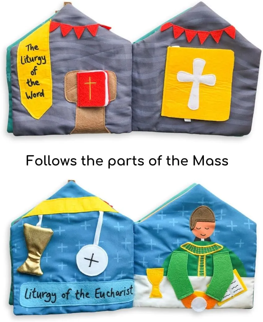 Catholic Mass Quiet Book for Toddlers and Preschoolers - Learn About The Liturgy and Stay Engaged During Mass - The Holy Mass Educational Interactive Book - Baptism Gift for Boys and Girls