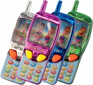 Cellphone Water Game (12) Pieces - Water Ring Toss Handheld Games for Kids, Water Games for Kids, 90s Games, Party Favors, Piñata Stuffer, Carnival Prize, Back to School Supplies - 4 in