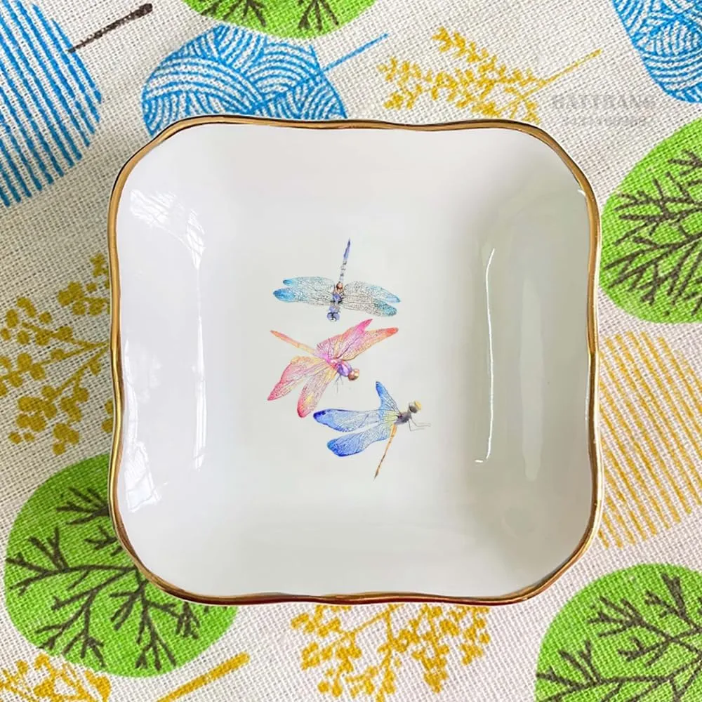 Ceramic Custom Dragonfly Jewelry Dish - Dragonfly Gifts for Women, Mom, Sister or Bestie