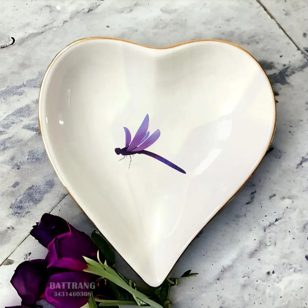 Ceramic Custom Dragonfly Jewelry Dish - Dragonfly Gifts for Women, Mom, Sister or Bestie