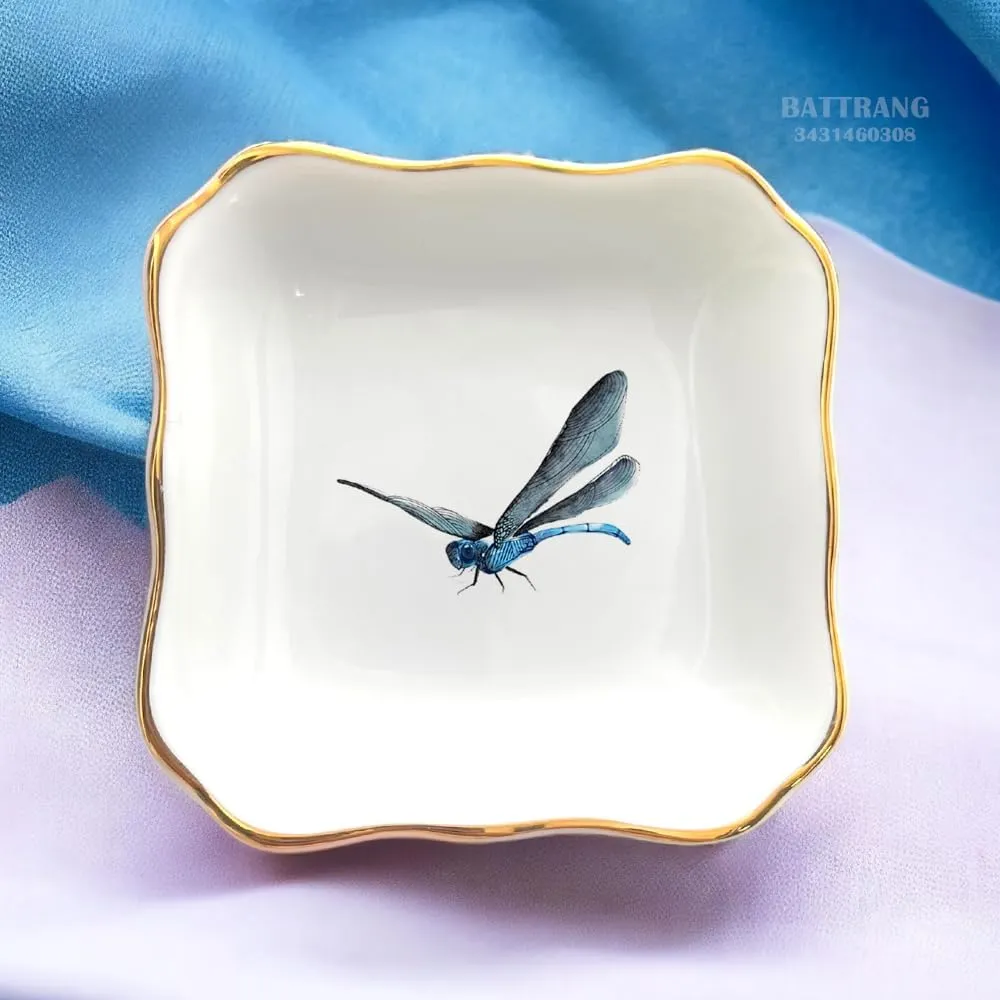 Ceramic Custom Dragonfly Jewelry Dish - Dragonfly Gifts for Women, Mom, Sister or Bestie