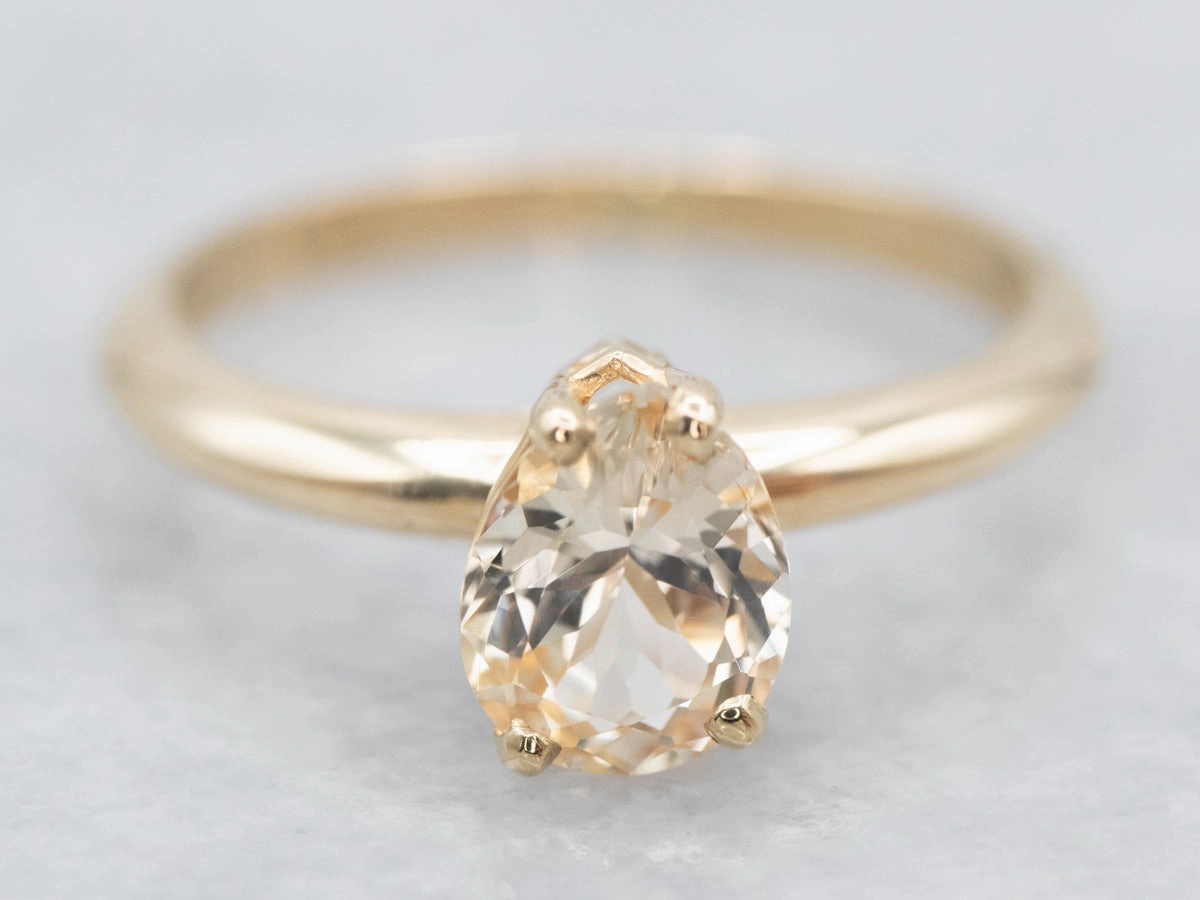 Champagne Sapphire Engagement Ring