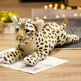 Cheetah Stuffed Animal, 23.6" Large Leopard Stuffed Animal Cheetah Stuffy Big Leopard Plush Toys Cute Realistic Stuffed Animals Jaguar Plush Birthday for Girls Boys