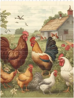 Chickens and Farm Building Block Puzzle Personalized Building Bricks for Adults Square Shaped Block Puzzle Building Brick Block Puzzles Valentine's Day Gifts for Home Decor Brick Puzzle