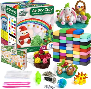 Chico Land Clay Kit - 48 Color Air Dry Clay Gift for Boys & Girls Age 4  Years, DIY Modeling Kit with Sculpting Tools & Decoration Accessories for Kids Art Crafts