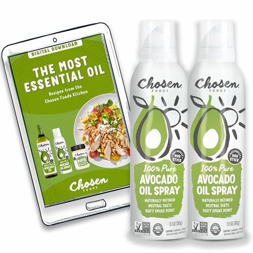 Chosen Foods 100% Pure Avocado Oil 1.75lt Bottle   13.5oz Spray 2-Pack, Keto and Paleo Diet Friendly, Kosher Cooking Spray for Baking, High-Heat Cooking and Frying