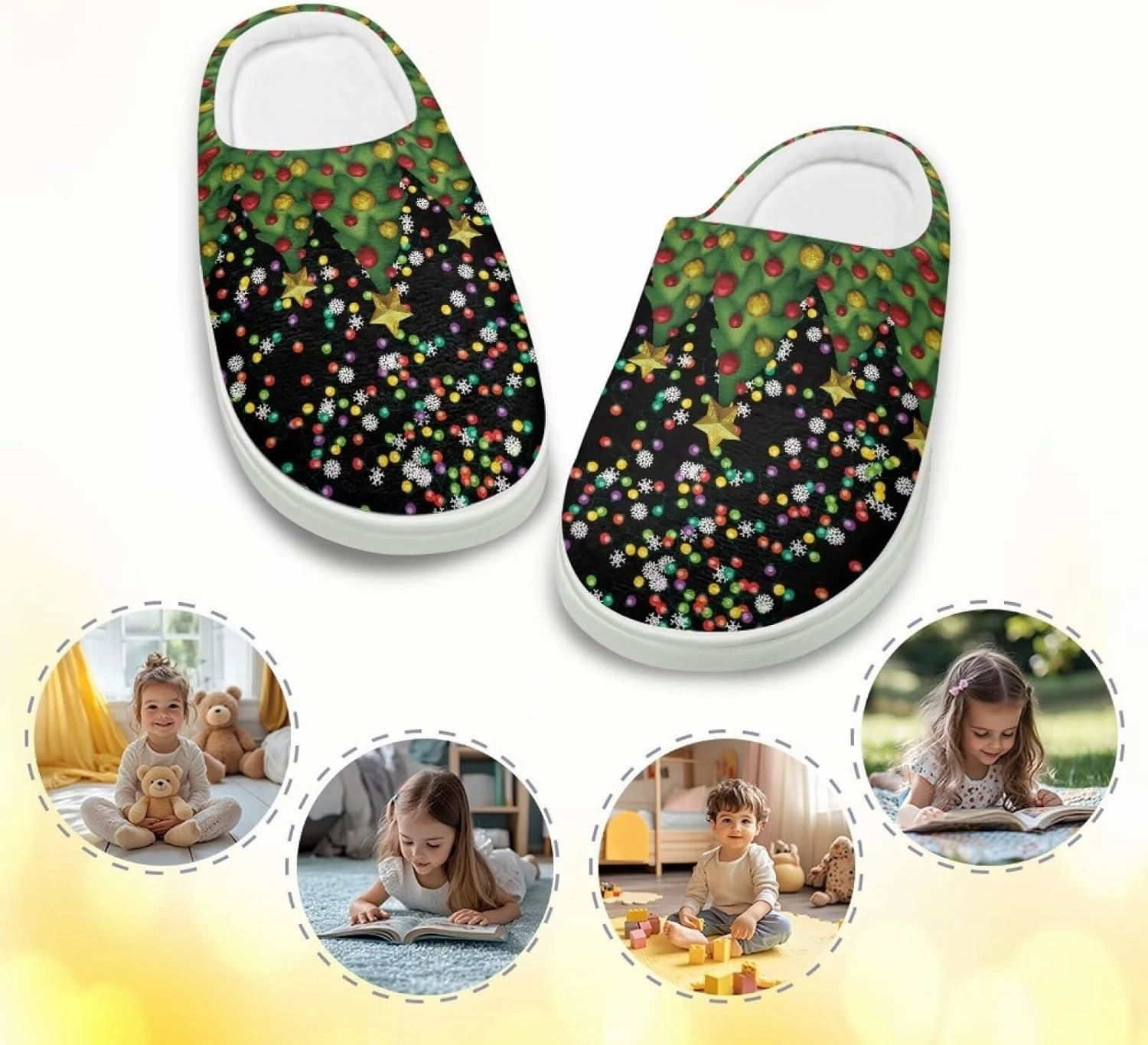 Christmas Slippers for Family Christmas Slippers Matching Sets Reindeer Christmas House Santa Claus Slippers Funny Christmas Slippers