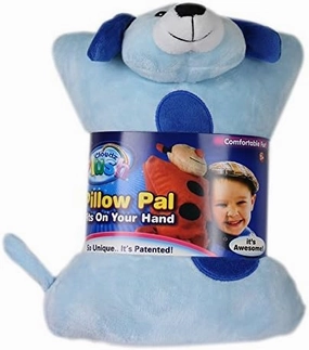 Cloudz Kids Super Soft N' Cuddly On Hand Animal Airplane Travel Pillow Pal! Keep Children Comfy and Supported with a Buddy While Traveling or just Resting at Home - Dog