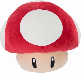Club Mocchi-Mocchi- Mario Kart Plush - Red Mushroom Plushie - Squishy Mario Toys and Cute Stuffed Animals - Gaming Room Decor - Video Game Collectibles - 15 Inch