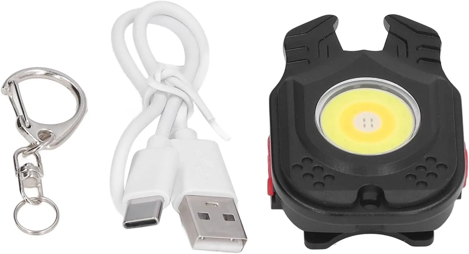 COB Keychain Light, 500LM Pocket Keychain Light Multifunctional COB Light with Bracket Magnet Base USB Charging