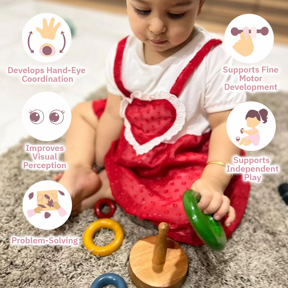 Colored Wooden Stacking Tower (1-2 Years)