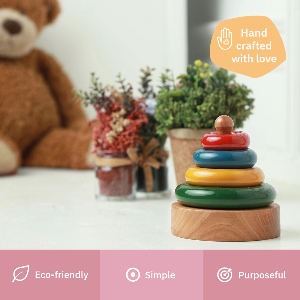 Colored Wooden Stacking Tower (1-2 Years)