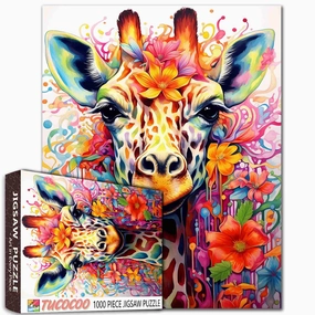 Colorful Giraffe Animal Jigsaw Puzzle