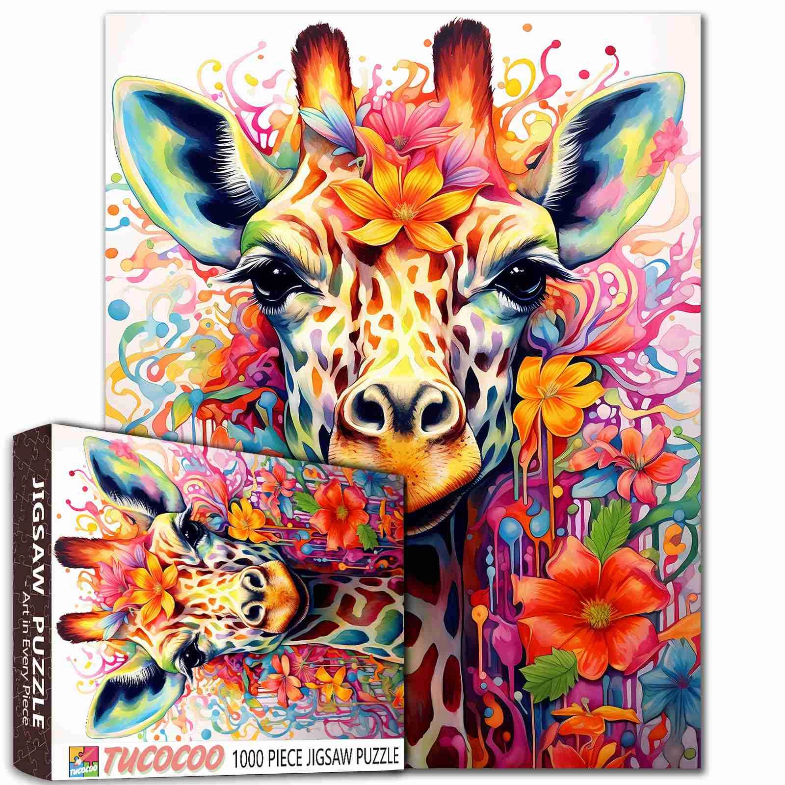 Colorful Giraffe Animal Jigsaw Puzzle
