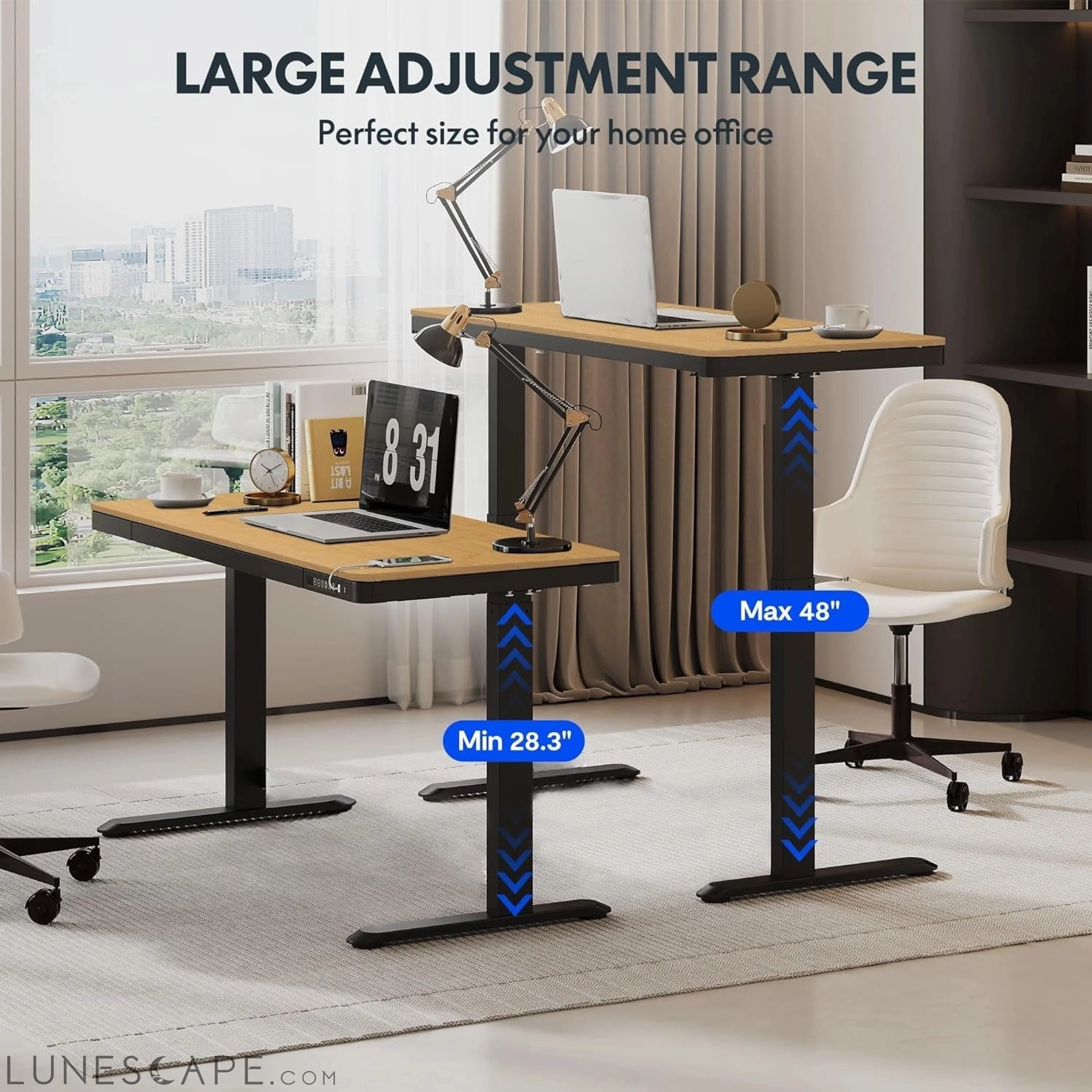Comhar Electric Standing Desk with Drawer Desktop & Adjustable Frame