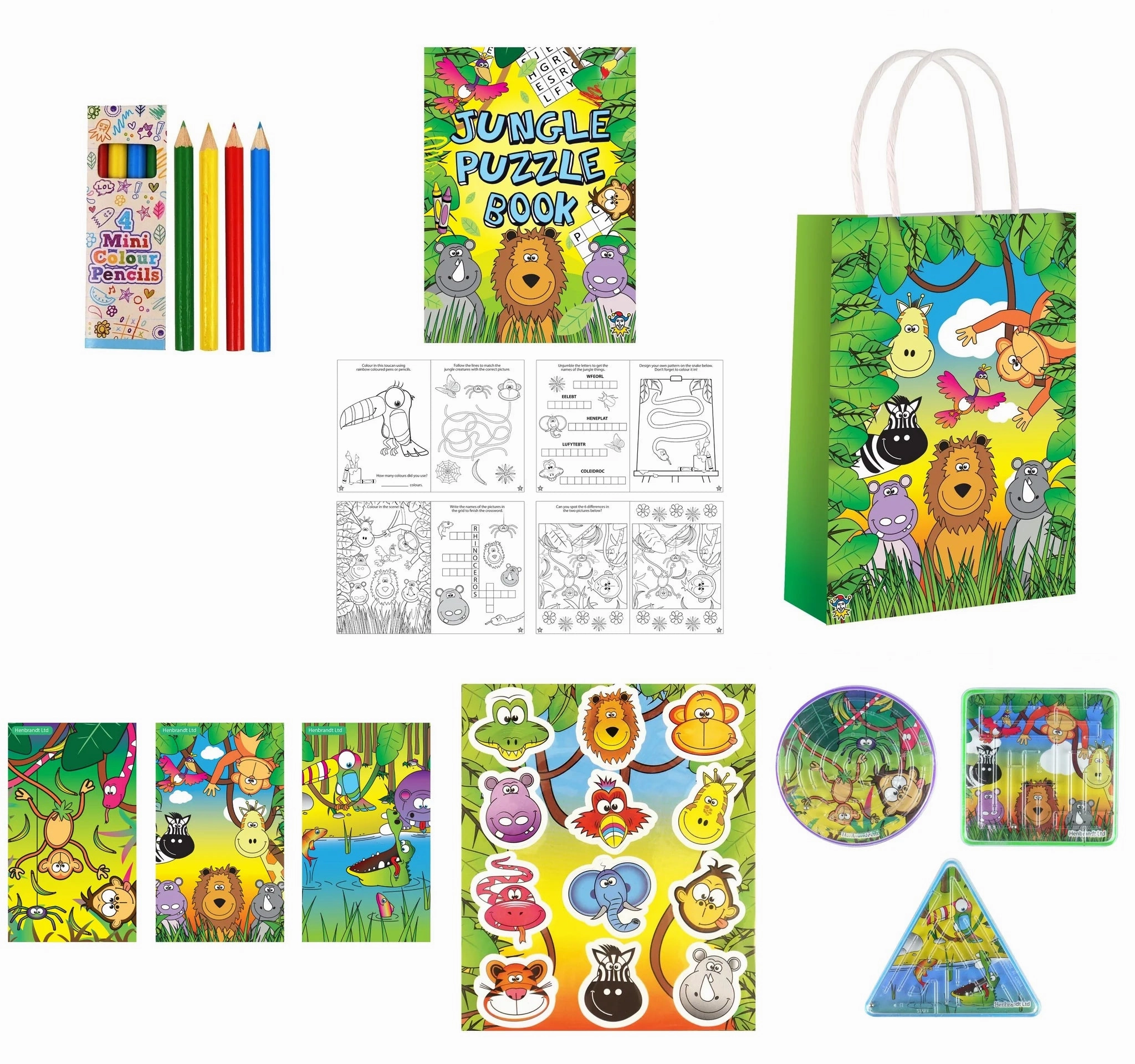Complete Jungle Safari Themed Party Pack for 8 people Including Tableware and Favours
