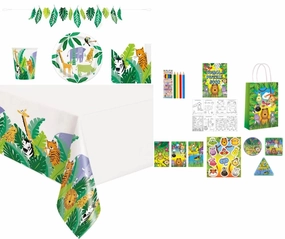 Complete Jungle Safari Themed Party Pack for 8 people Including Tableware and Favours