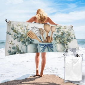 Cooking Supplies Microfiber Beach Towel for Men Women,Outdoors Pool Beach Towels,Oversized Classic Towels 31.5"X63", Quick Dry Absorbent Towel for Kids