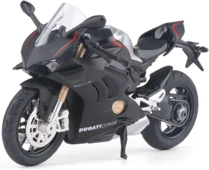 COOLPUR Die Cast Motorcycle Model for Ducati V4, Realistic Motorcycle Model, 1:12 Scale Kids Moto Toy or Collection, Boyfriend,Young Peoples Gift(Black)