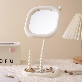 Creative Styling Makeup Mirror, Student Dormitory Desktop Mirror, rotatable Makeup Mirror, Square Desktop high-Definition Makeup Mirror