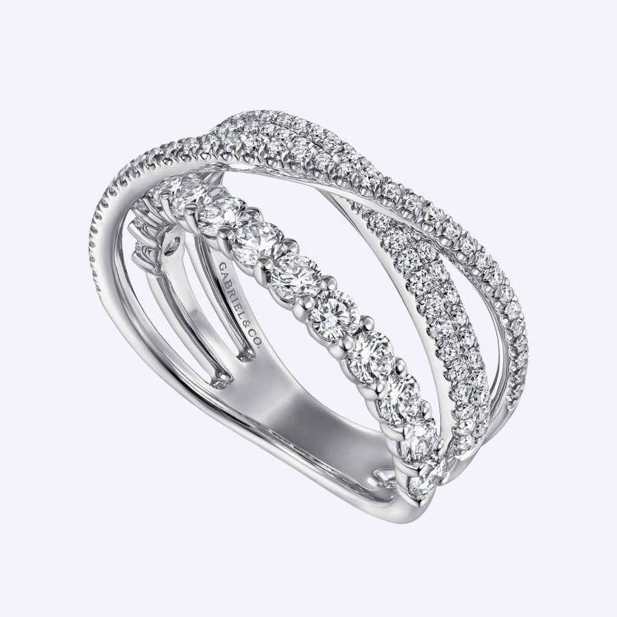 Criss-Cross Layered Diamond Ring