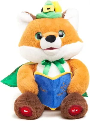 Cuddle Barn - Sir Frederick The Storyteller | Fox Animated Storytelling Stuffed Animal Plush Toy Reads 5 Fairy Tales, Mouth Movement, Swaying Motion, Lights Up, 12 inches