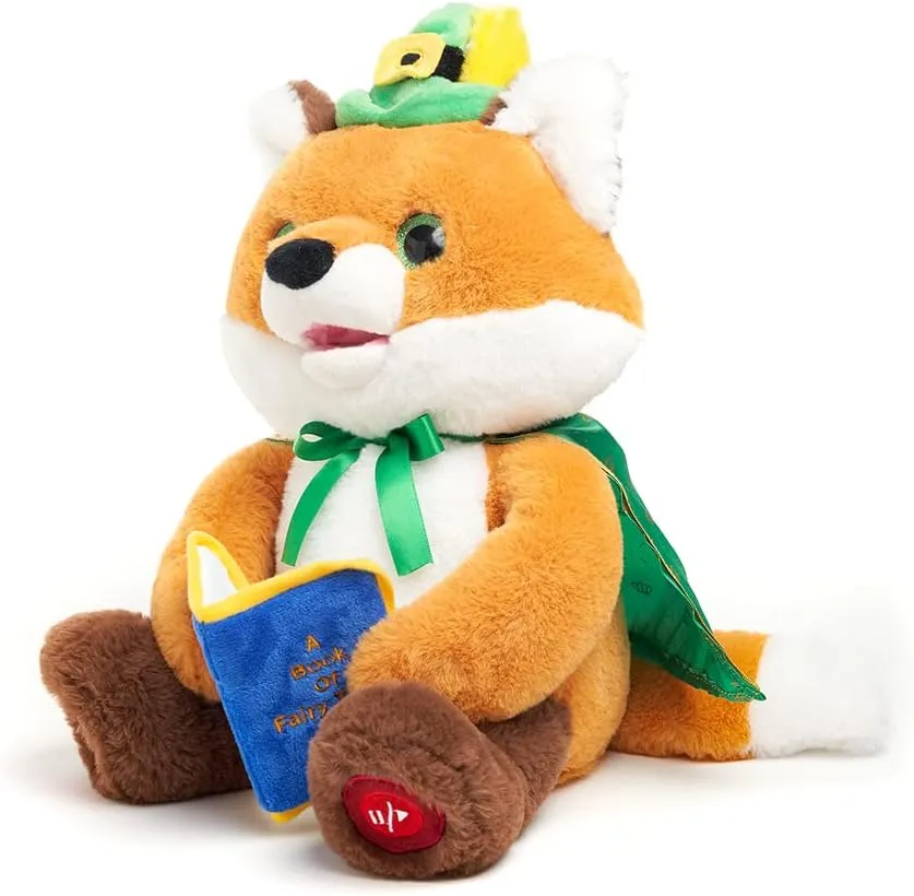 Cuddle Barn - Sir Frederick The Storyteller | Fox Animated Storytelling Stuffed Animal Plush Toy Reads 5 Fairy Tales, Mouth Movement, Swaying Motion, Lights Up, 12 inches