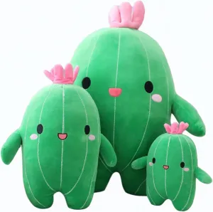 Cuddly Big Soft Toys Plant Cactus Doll, Plush Stuffed Animal Cactus Pillow and Blanket Set Lovely Gift for Birthday Christmas (Medium 15.7inch)…
