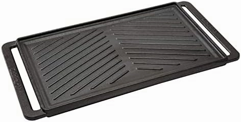 Cuisinart CCP-2000 Reversible Cast Iron Grill/Griddle Cookware Plate, Ribbed Grill and Smooth Flat Top Griddle