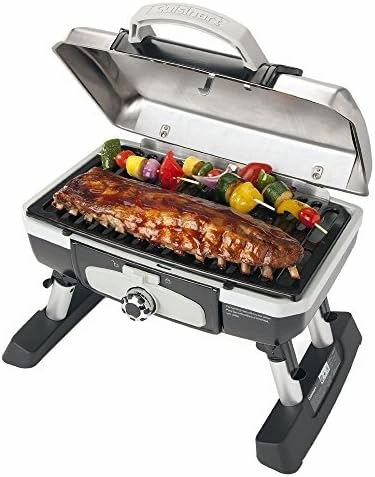 Cuisinart CGG-180TS Petit Gourmet Portable Tabletop Gas Grill, Stainless Steel