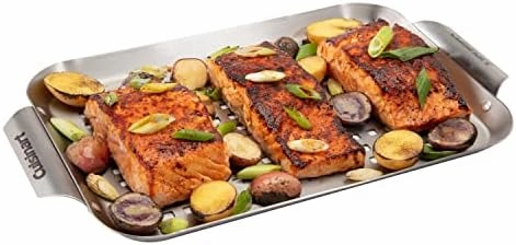 Cuisinart CGT-1103 3-Piece Stainless Steel Grill Topper Cookware Set (Rectangular, Wok, & Round Toppers)
