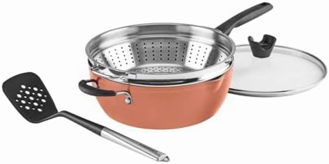 Cuisinart Preferred Pan 4-Pc Set - Sienna Sky (4.5 Qt. Multi-Purpose Pan w/Cover, Steamer, Slotted Turner)