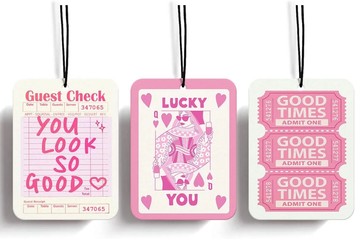 Cute Car Air Freshener, Pink Air Freshener Hanging 3Pcs Kwaii Pink Car Accessories Interior, You Look So Good Aesthetic Preppy Trendy Y2K air Fresheners for Women Girls (Lavender)