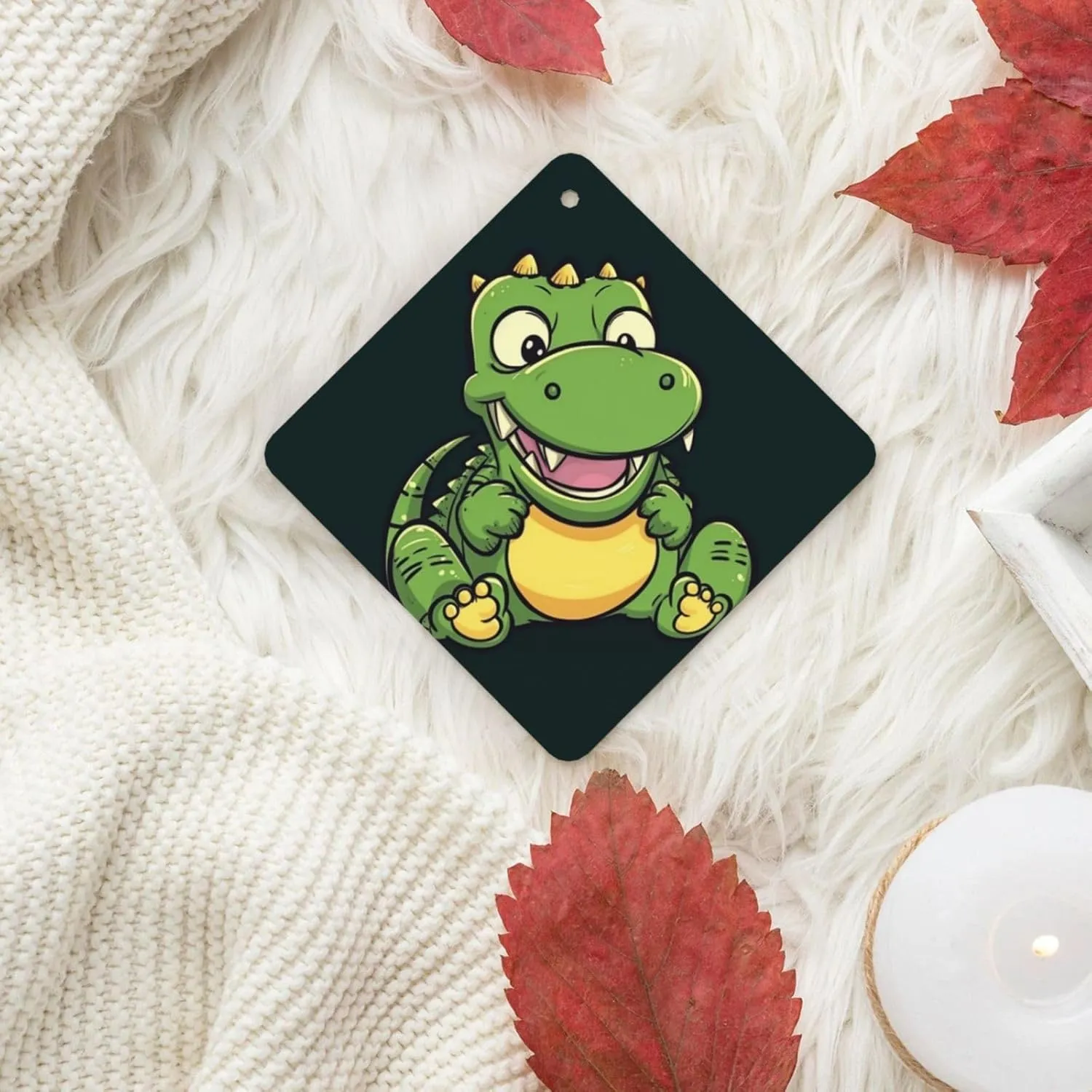 Cute crocodile cartoon Print Car Air Fresheners 6 Pcs Car Aromatherapy Tablets Hanging Air Freshener Wardrobe Pendant Fragrance Scented Cards for Rearview Mirror Bedroom Car Interior Decor