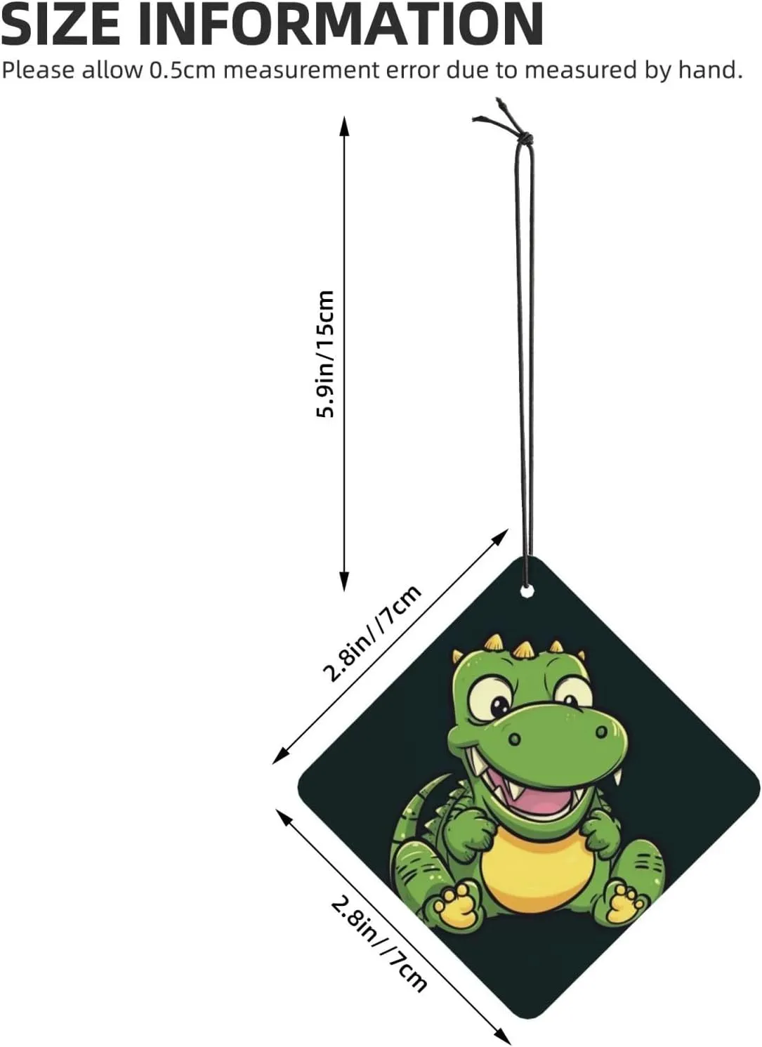 Cute crocodile cartoon Print Car Air Fresheners 6 Pcs Car Aromatherapy Tablets Hanging Air Freshener Wardrobe Pendant Fragrance Scented Cards for Rearview Mirror Bedroom Car Interior Decor